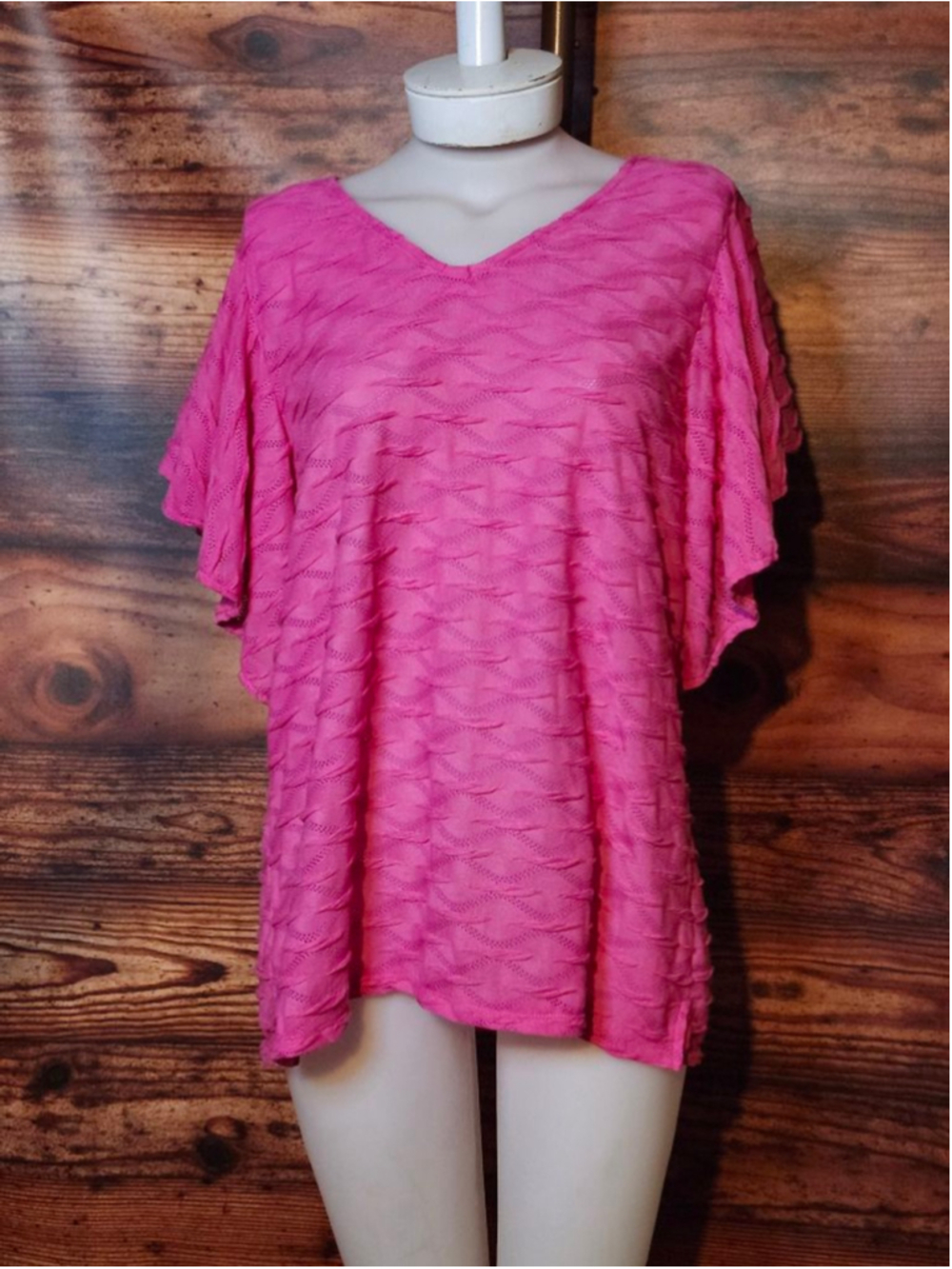 Women's Belle by Kim Gravel Pink Tunic Top L